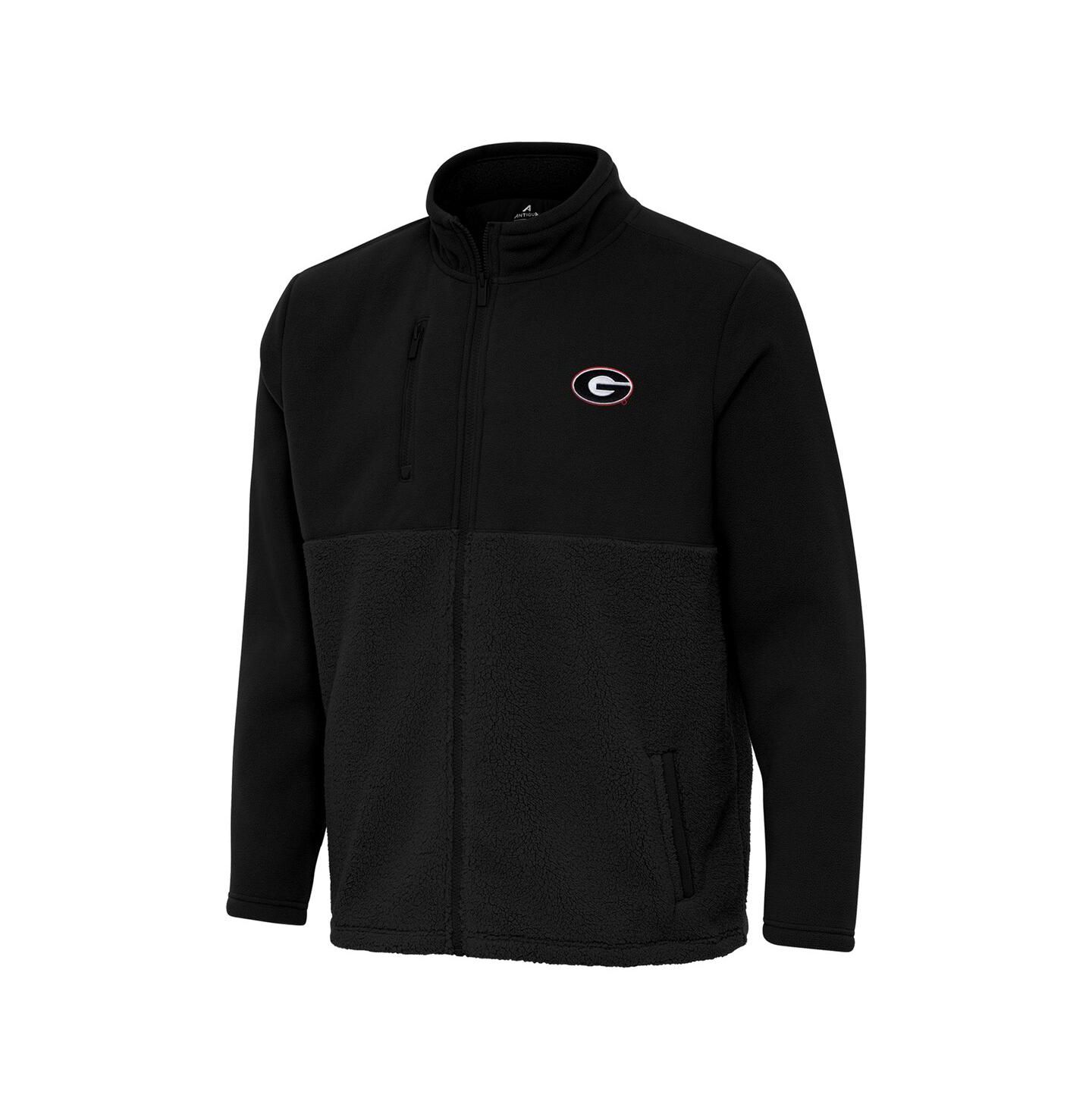 Мужская куртка Antigua Black Georgia Bulldogs Daily Fused Full-Zip — фото 2