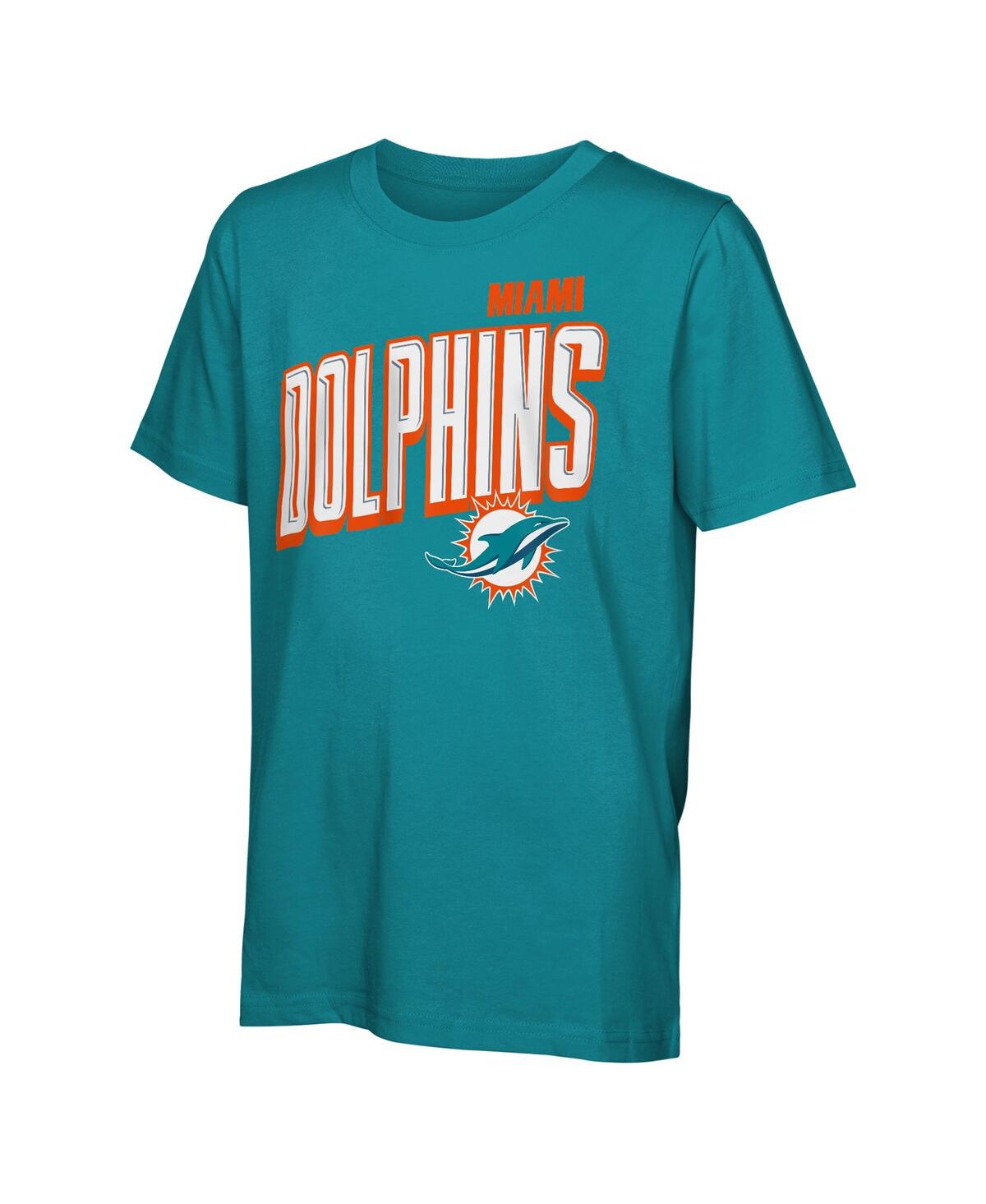 Outerstuff Big Boys And Girls Miami Dolphins The Mix Combo T-shirt Set In Blue