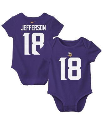 Nike - Baby Boys and Girls Justin Jefferson Purple Minnesota Vikings Player Name Number Bodysuit