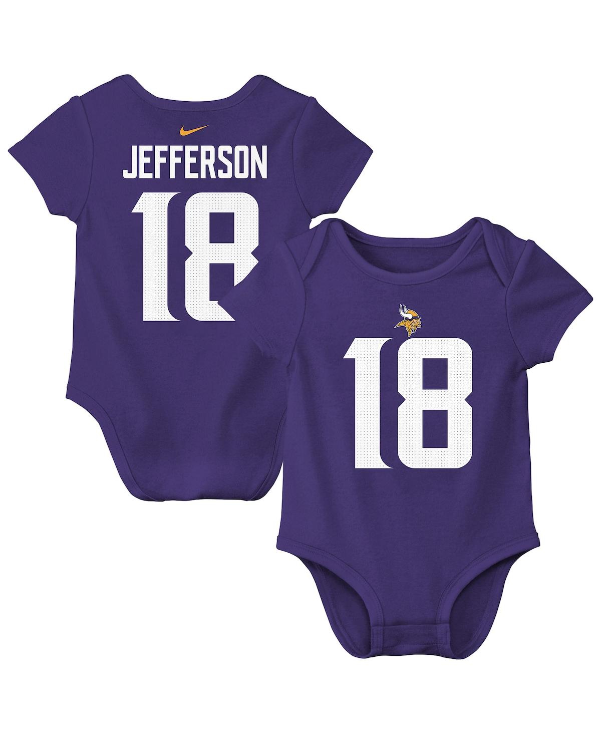 Nike Baby Boys And Girls Justin Jefferson Purple Minnesota Vikings Player Name Number Bodysuit In Purple