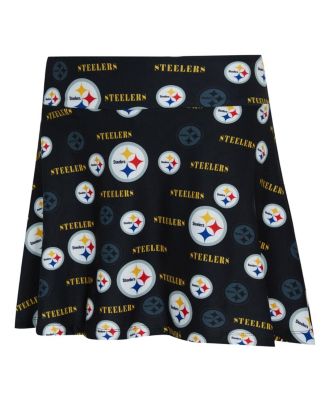 Women's Black Pittsburgh Steelers Mosaic Allover Print Skort