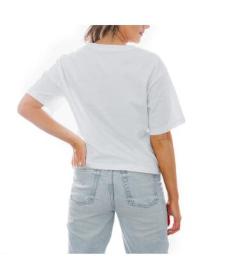 Women's White South Carolina Gamecocks Stars Boxy Fit Cropped T-Shirt