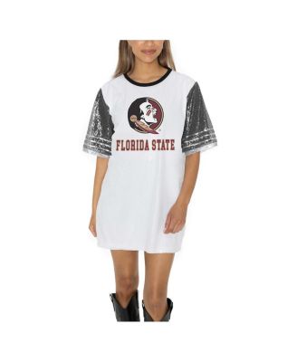 Gameday Couture - Women's White Florida State Seminoles Full Sequin Jersey Dress