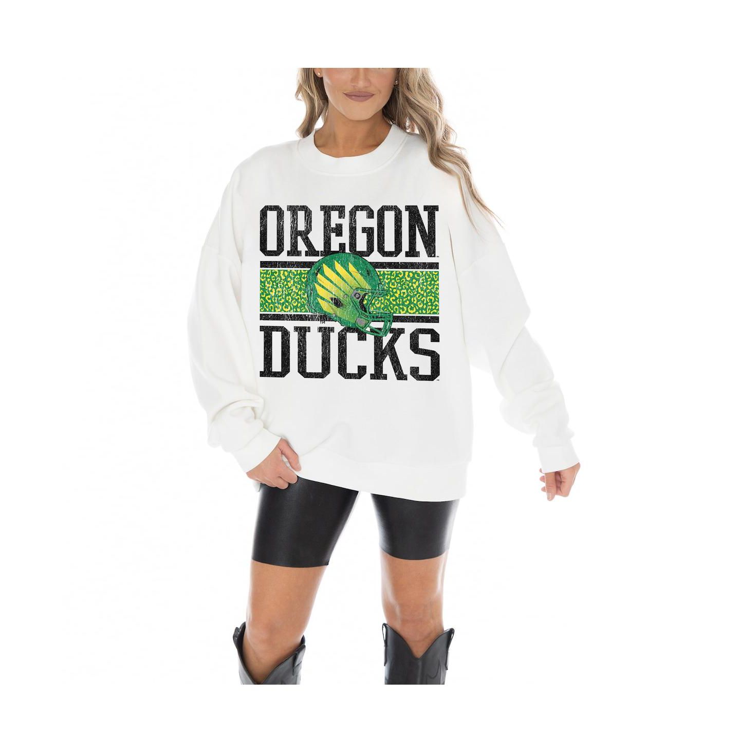 Женская толстовка Gameday Couture White Oregon Ducks Fair Catch Pullover — фото 1