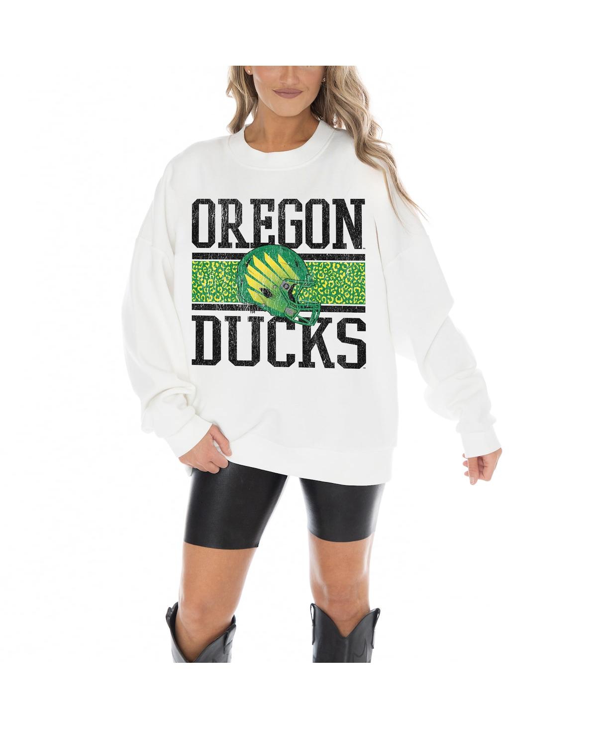 Gameday Couture Women's White Oregon Ducks Fair Catch Pullover Sweatshirt In White