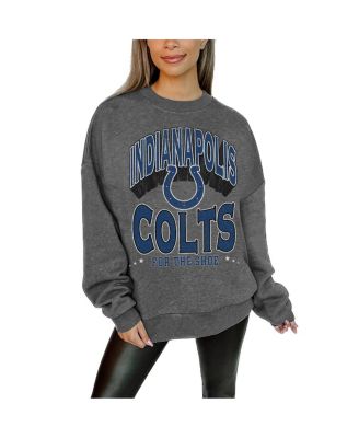 Gameday Couture - Women's Charcoal Indianapolis Colts Oversized Long Weekend Premium Fleece Drop Shoulder Pullover Sweatshirt