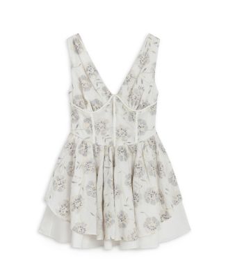 Women's Corset Look Broderie Mini Dress