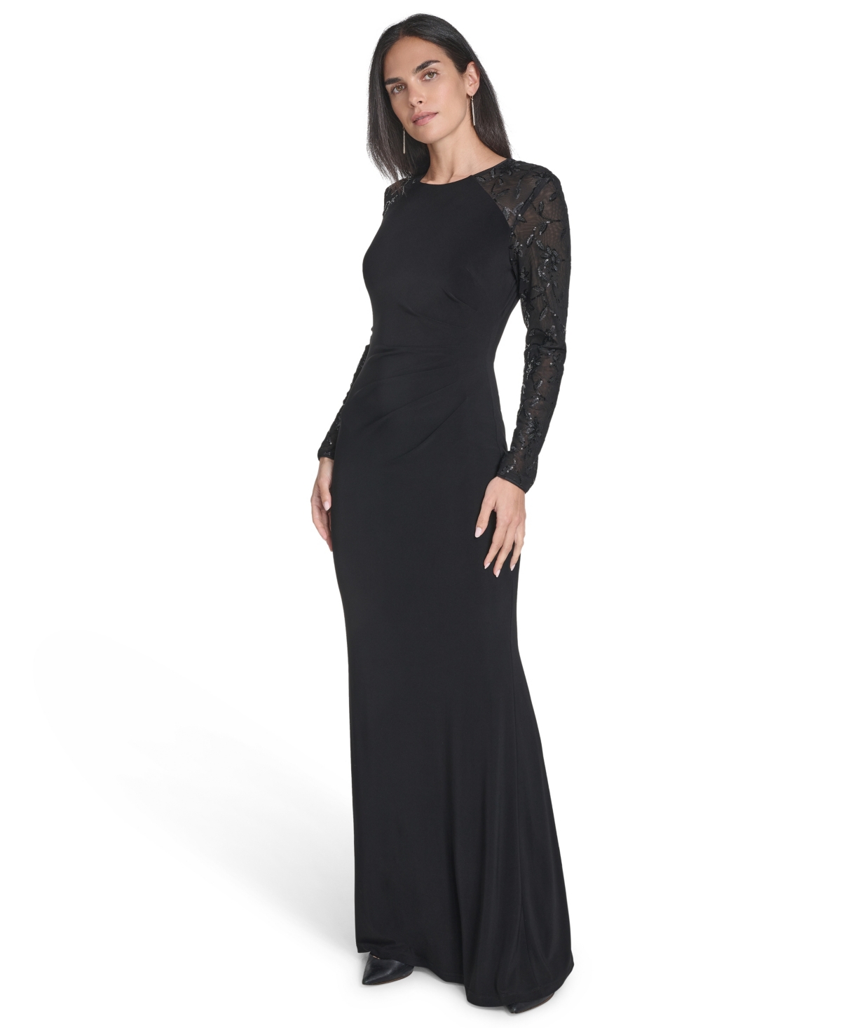 Jessica Howard Women's Raglan Sleeve Gown In Black