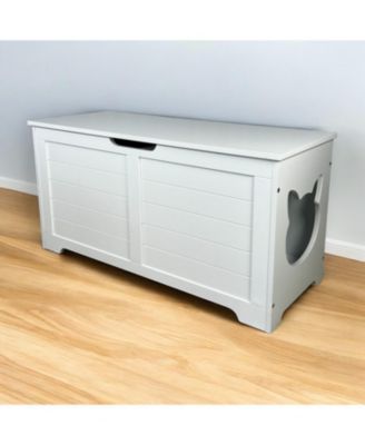 Cat Litter Box Enclosure Furniture - White