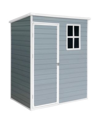 5x3 Resin Outdoor Storage Shed, Lockable Door, Grey