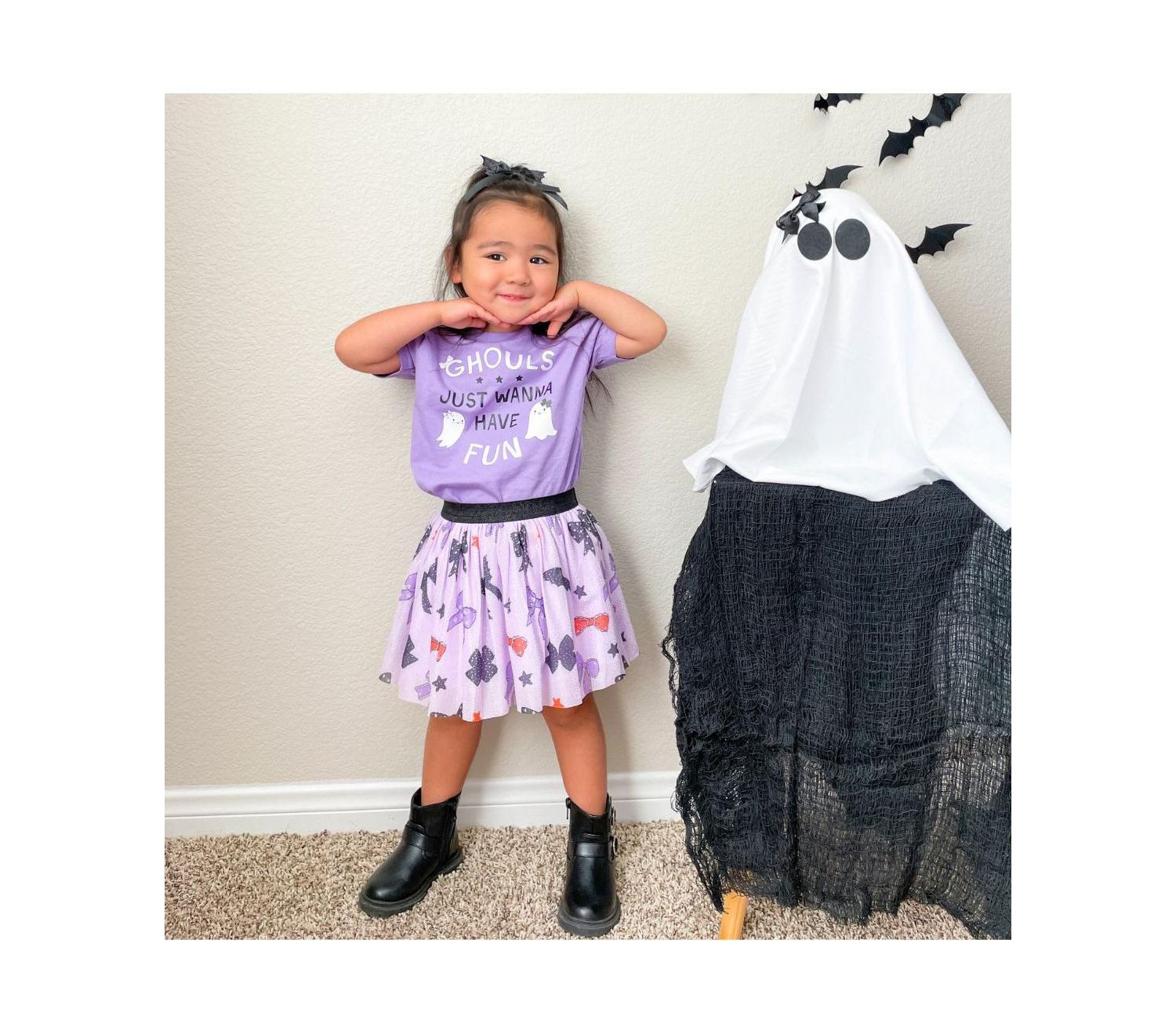 Little and Big Girls Ghouls Just Wanna Have Fun Halloween Short Sleeve T-Shirt