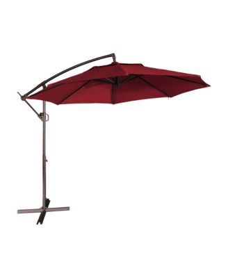 11 ft. Iron Outdoor Cantilever Patio Umbrella 360° Rotation Patio Offset Umbrella