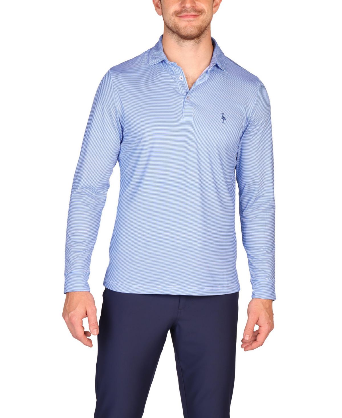 Мужское игровое поло с длинным рукавом Performance Polo в полоску