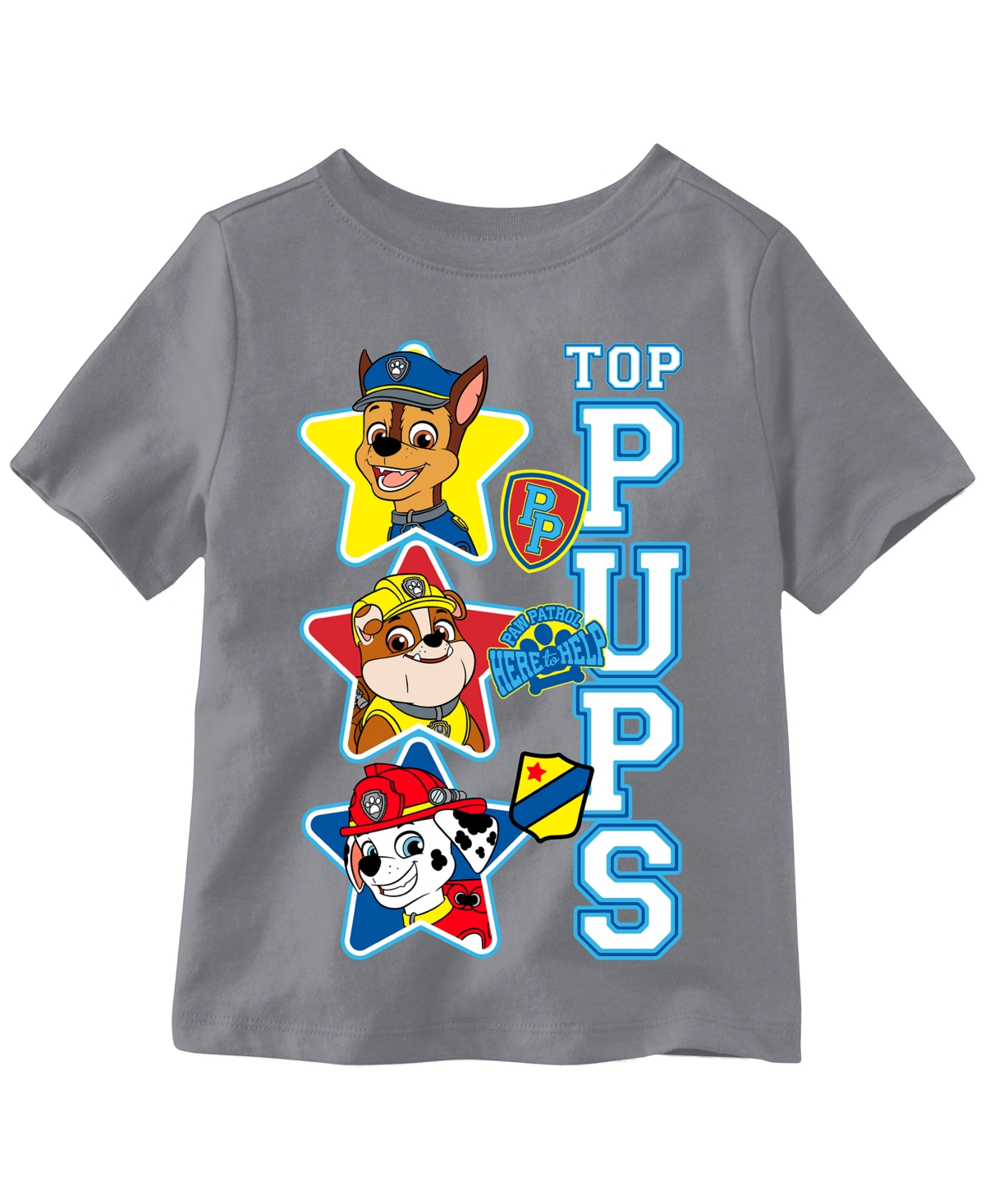 Paw Patrol Boys 2t-5t Top Pups Short Sleeve T-shirt In Gray