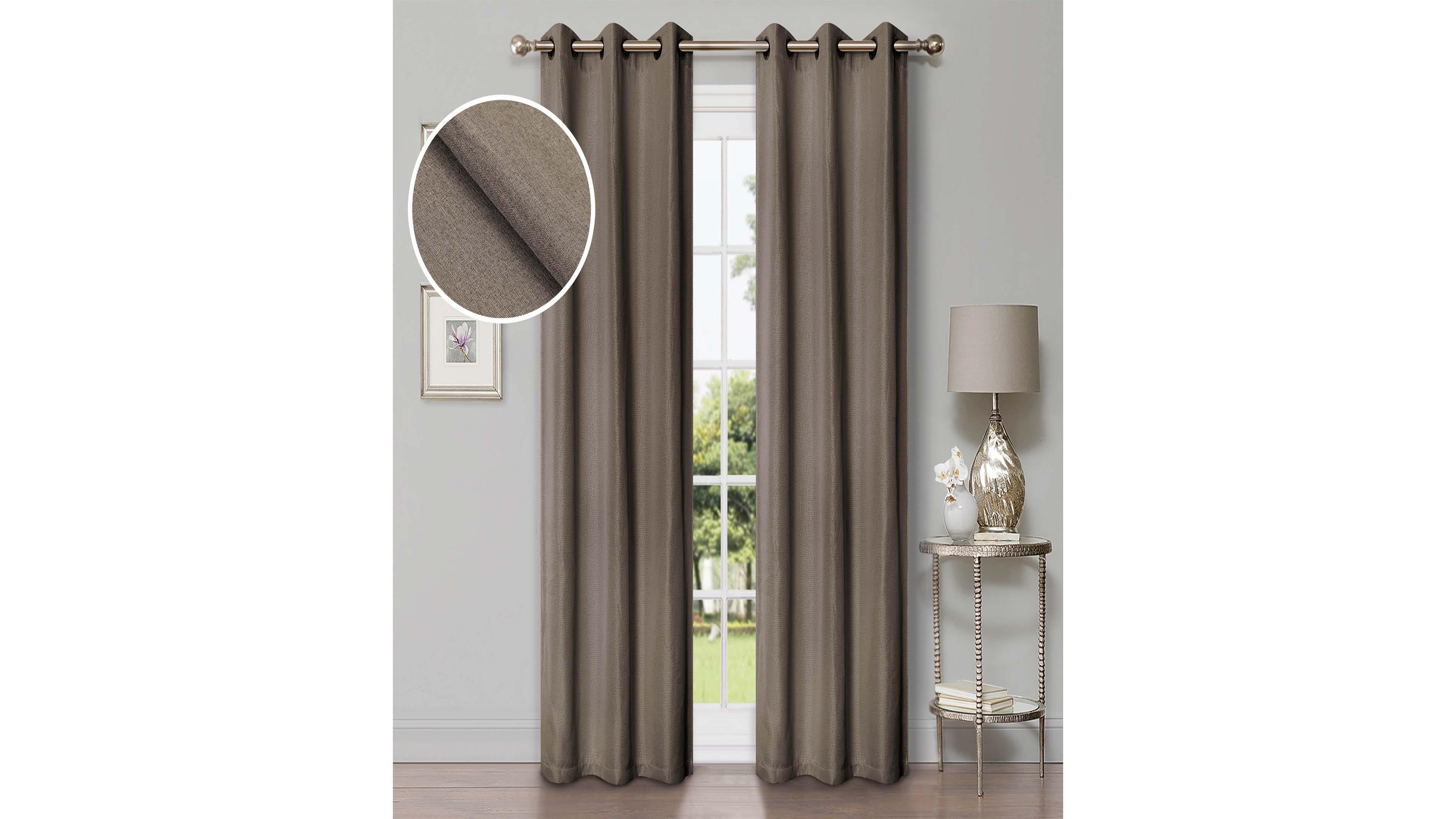 Superior Linen-Inspired Room Darkening Grommet Top Curtains, 42" x 108" (Set of 8)