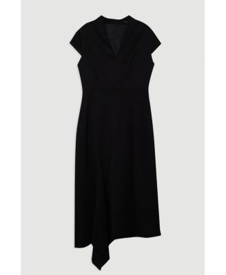 Women's Asymmetric Front Tailored Midi Dress