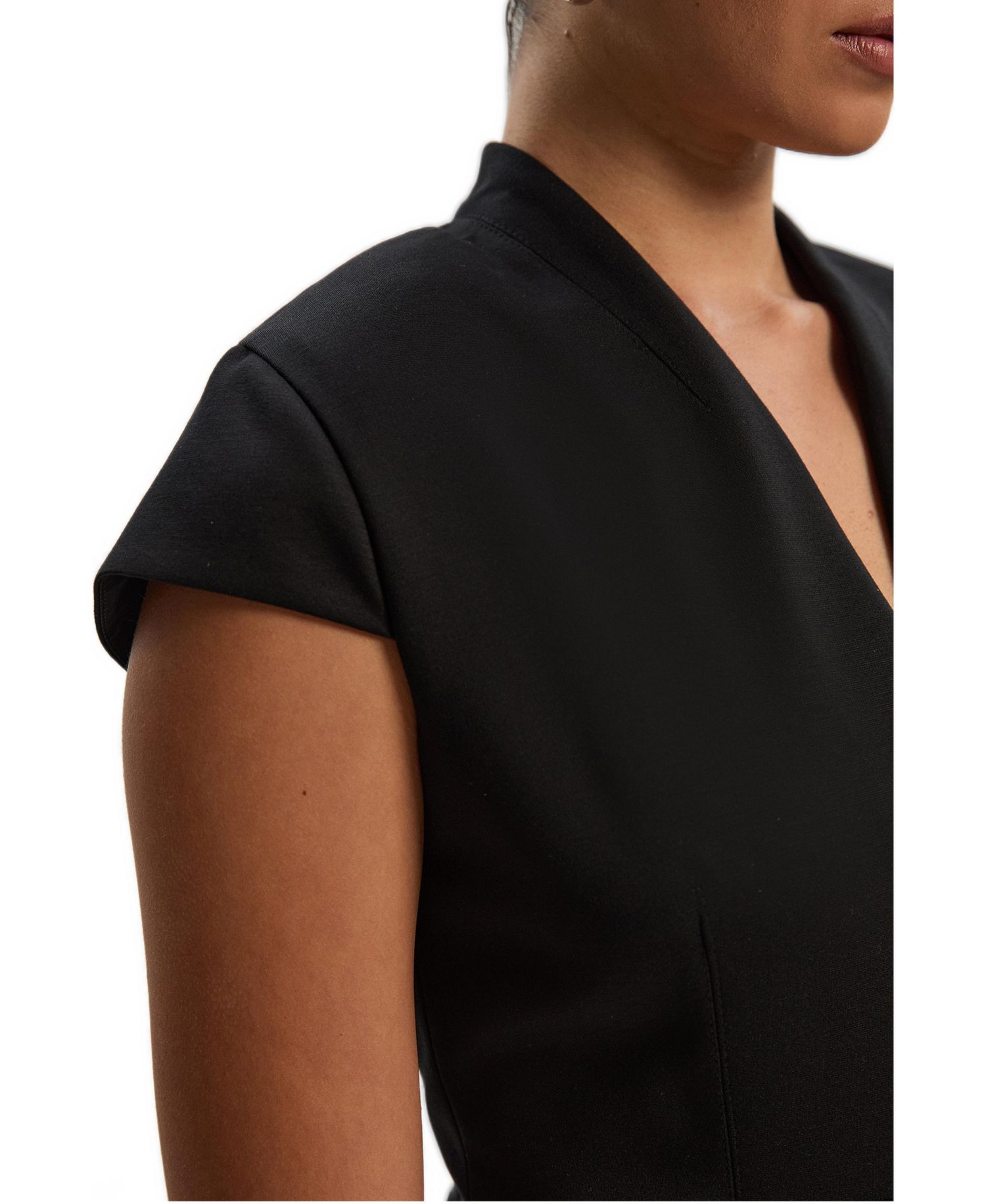 Women's Asymmetric Front Tailored Midi Dress
