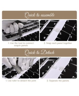 10x8 FT Shimmer Wall Backdrop with Stand 72 Pcs Panels Decor for Wedding Party