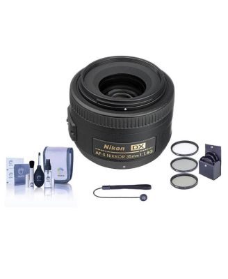 35mm f/1.8G AF-S DX AF NIKKOR Lens  - Bundlewith 52mm Filter Kit, Lens Cap Leash, ProfessionalLens Cleaning Kit