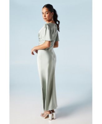 Satin Midi Bridesmaids Dress