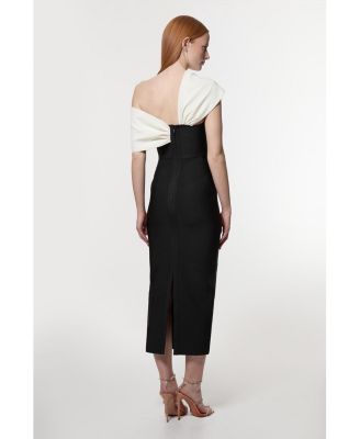 Women's Asymmetric Strap Knit Midi Dress