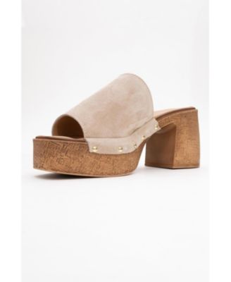Pull Leather Platform Mules (Women)