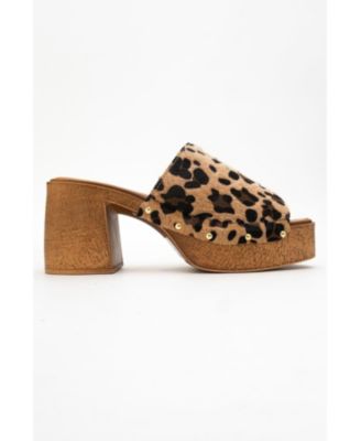 Pull Leather Platform Mules (Women)