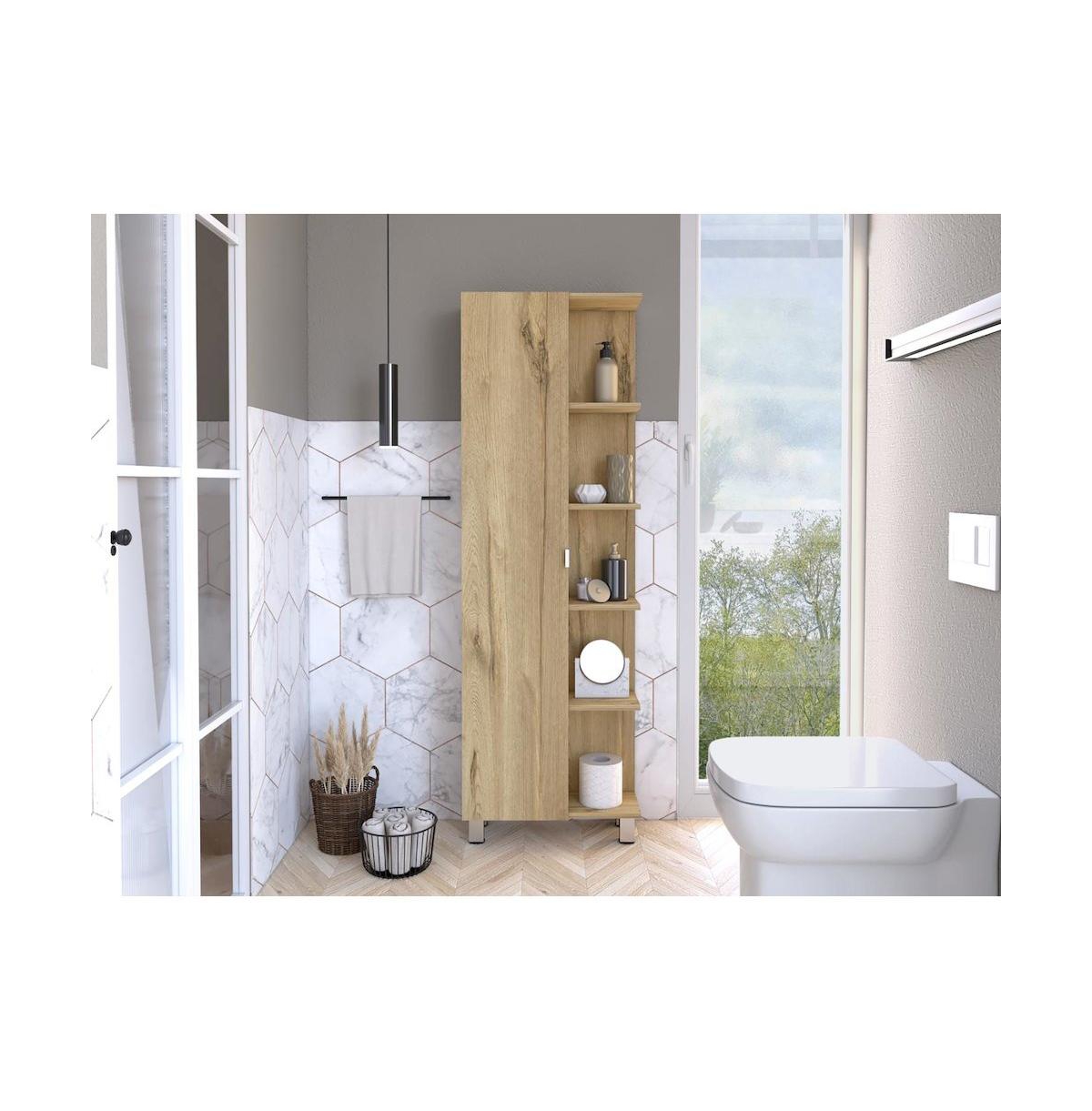 Tuhome Urano Linen Cabinet Light Oak Mdf