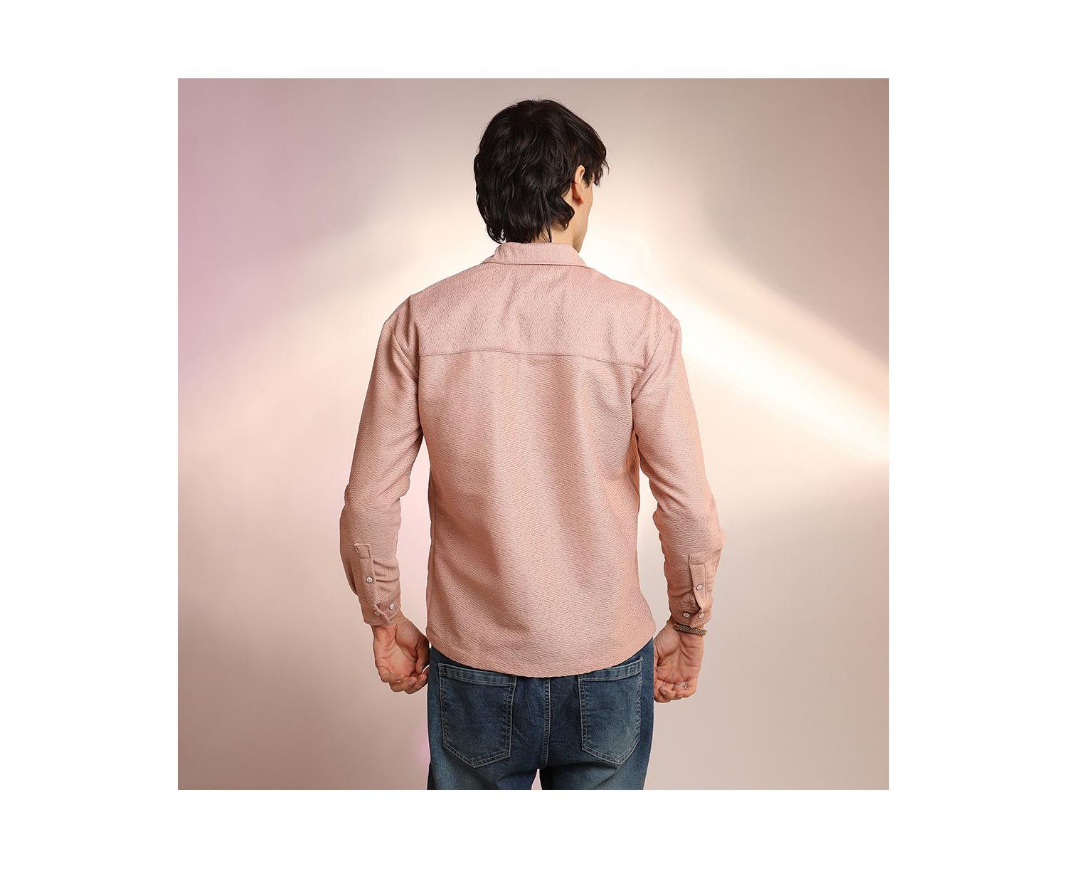 Men's Chevron-Woven Utility Shirt