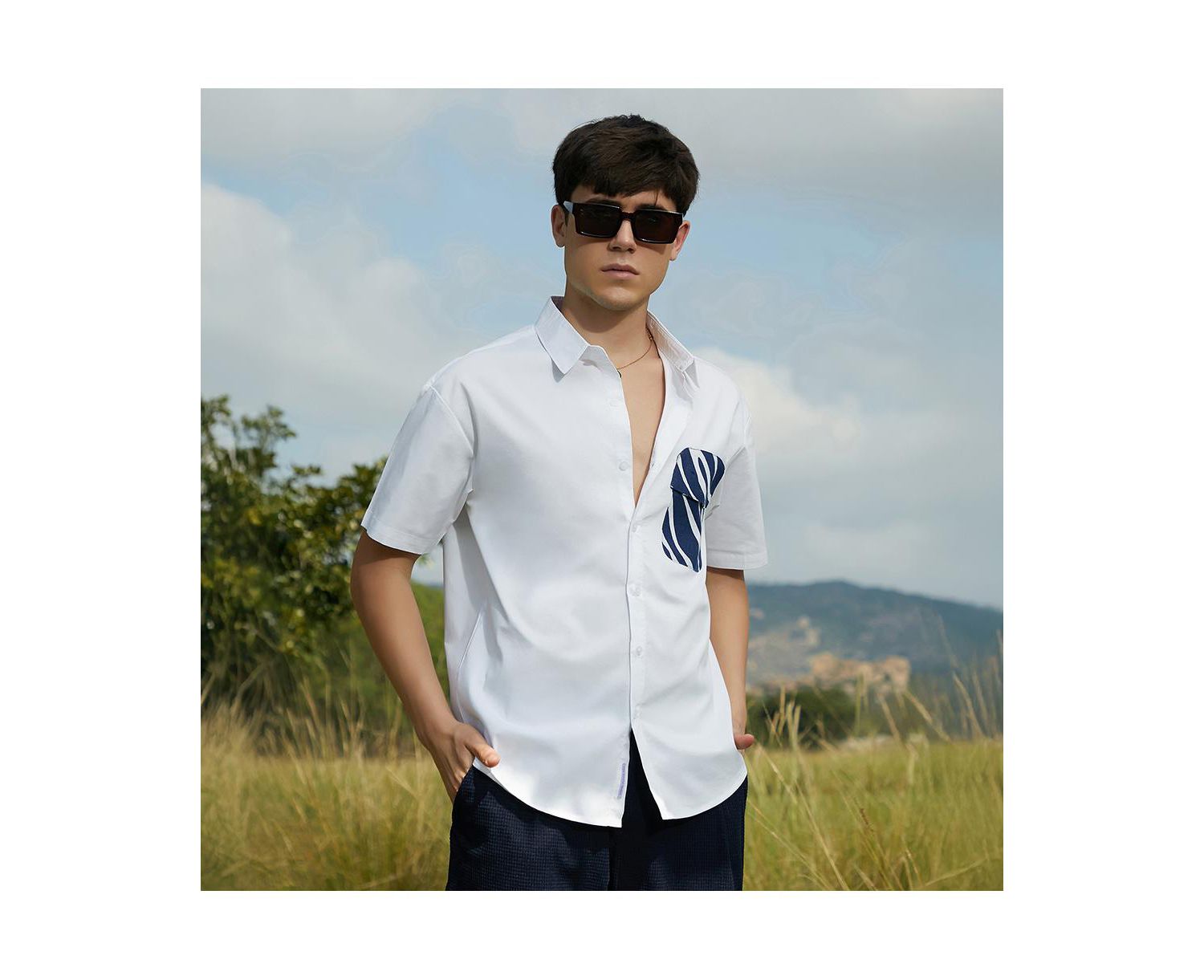 Men's Zebra-Block Shirt