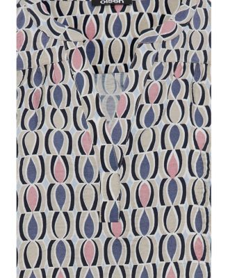 Retro Print Tunic Blouse