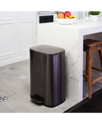 50L + 5L + 5L Rectangular Step Can Combo, Stainless Steel Trash Cans with Lids