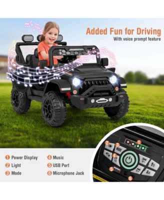 12V Kids Ride On Truck with 212V Motors Spring Suspension & Remote Control