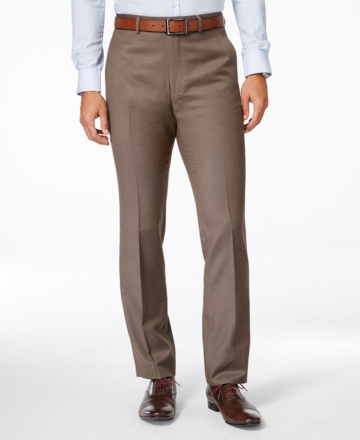 Perry Ellis Portfolio Men's Medium Brown Sharkskin Extra-Slim Fit Suit ...
