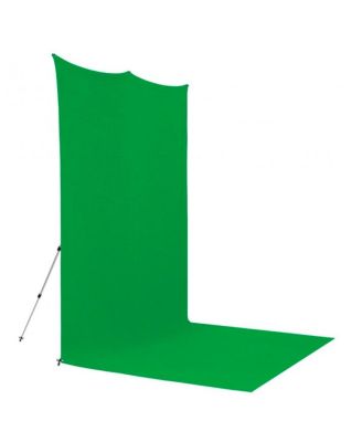 8x13' X-Drop Pro Wrinkle-Resistant Backdrop Kit with Stand, Chroma-Key Green Screen Sweep