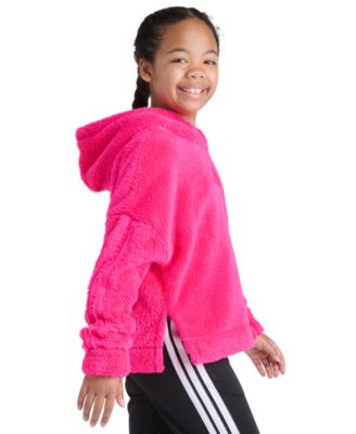 Big Girls' S-XL Long Sleeve 3-Stripes Fleece Pullover Hoodie