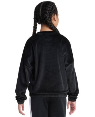 Big Girl S-XL Long Sleeve Velour Crewneck Pullover Sweatshirt