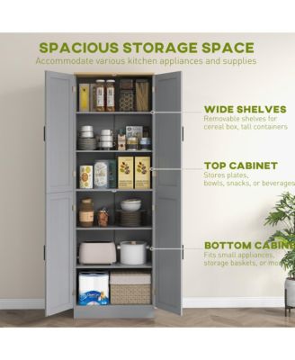 Freestanding Kitchen Pantry Cabinet with Doors for Dining and Cooking Essentials