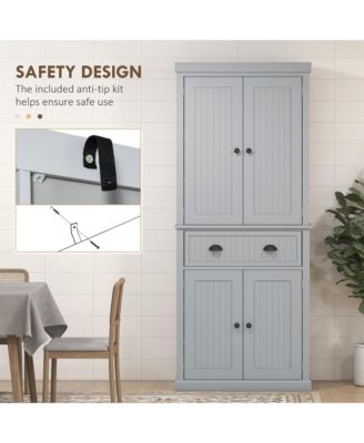 Long-Lasting Kitchen Storage Cabinet with Doors and Shelves for Pantry Organization