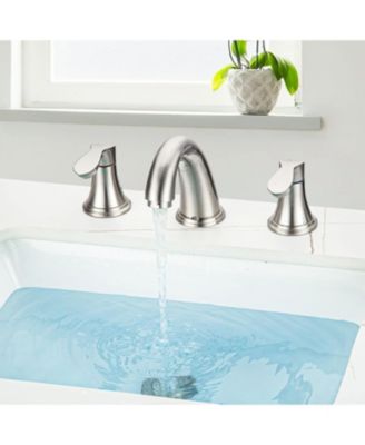 Bathroom Sink Faucet, 8 Inch Widespread Bathroom Faucet with 2 Lever Handles, 3 Hole Low Arc Basin Sink Faucet