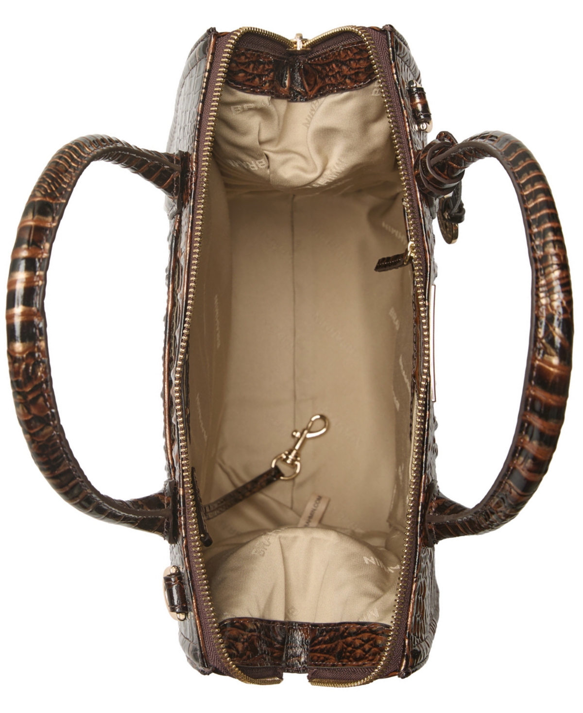 Brahmin Caroline Melbourne Embossed Leather Satchel Bag