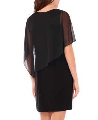 Women's Beaded Overlay Crewneck Dress