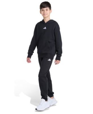 Big Boys' 8-20 Long Sleeve Pullover Hoodie and Joggers Essential Small Logo Fleece, 2-Piece Set
