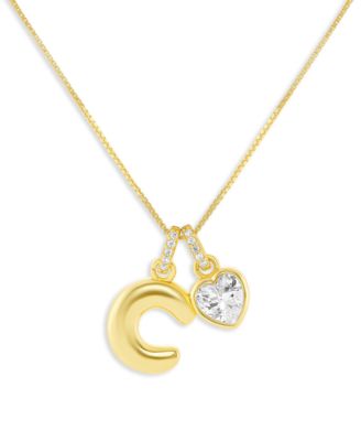 Sterling Silver Initial Charm Necklace in Holiday Ornament, Macy's Exclusive