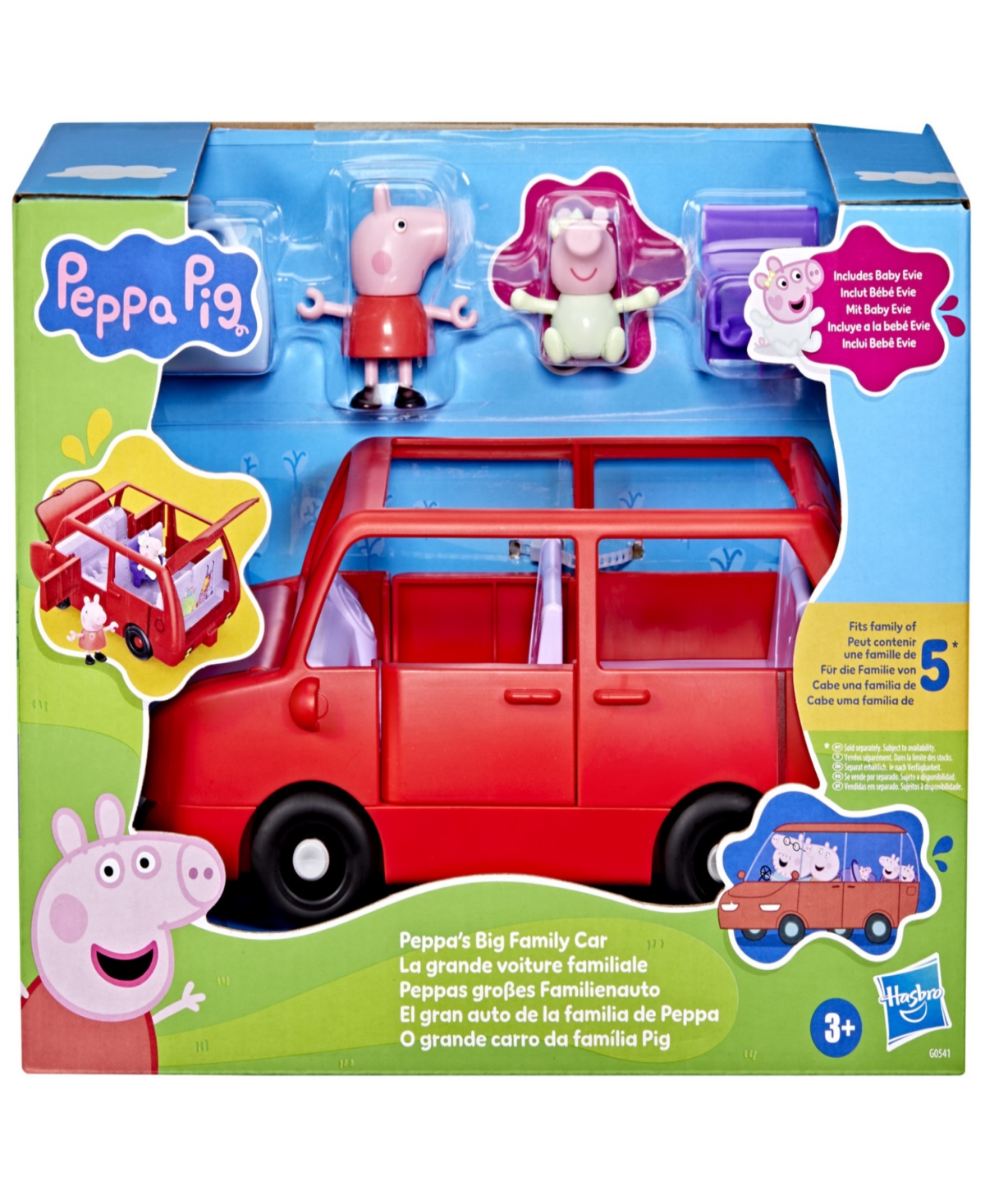 Peppa Pig Peppa's Big Family Car Playset In Transparent