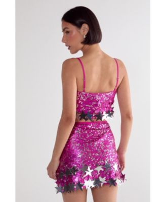 Limited Embellished Star Trim Mini Skirt