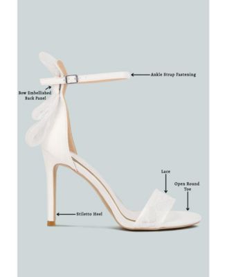 Delancy Bow Detail Lace Stiletto Sandals Women