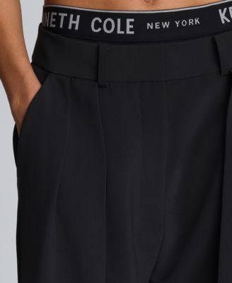 Women's High-Rise Pleat Detail Pants