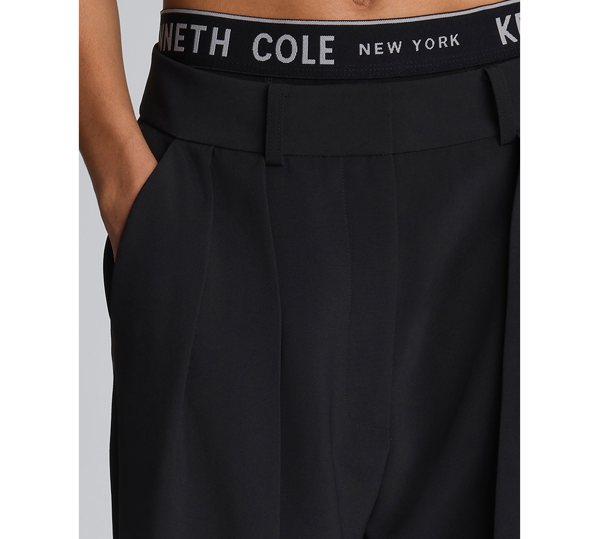 Kenneth Cole Luxe Twill Wide Leg Pleat Front Pant In Pattern
