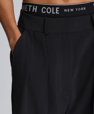 Women's High-Rise Pleat Detail Pants